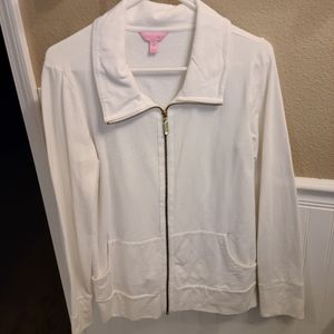 Lilly Pulitzer M White Sweater Zip Up